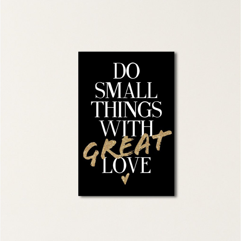 «Things with Love II», reproduction d'art textuel sur toile tendue, H 15 po x l 10 po x P 1,5 po
