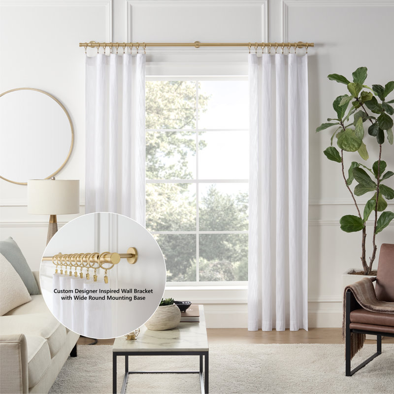 Cambria Designer Series 48" Brushed Gold Curtain Rod with Brackets