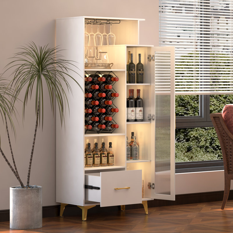 Marisela 64'' Bar Cabinet, White