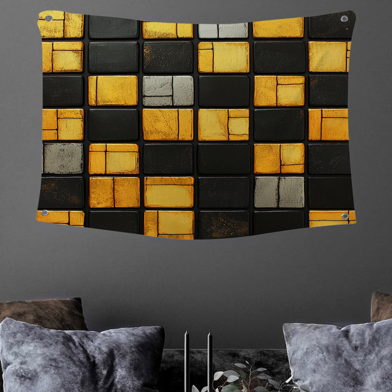 Tapisserie murale «Tiles» - décoration murale mosaïque, H 50 po x l 60 po