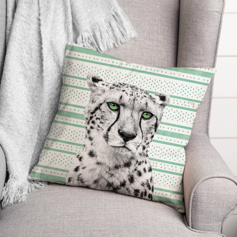 Cheetah Square Pillow Cover & Insert, 20" x 20"