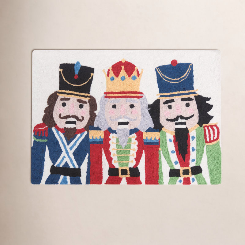 Terza Antonial Nutcracker Trio Hooked Kitchen Mat
