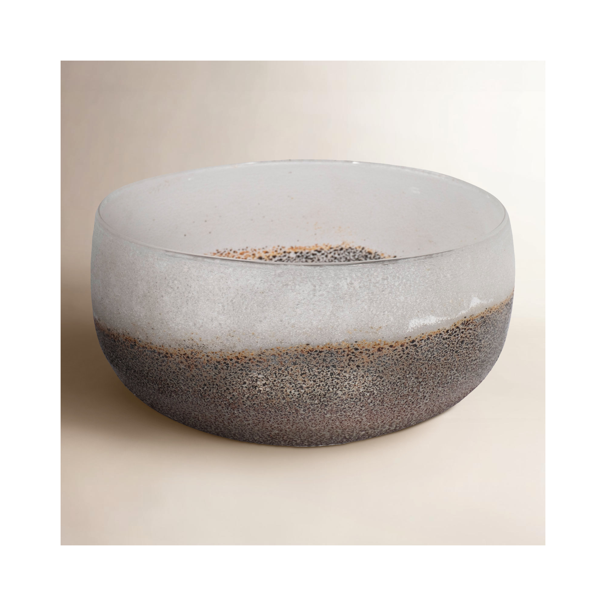 8" Ombre Bowl, White/Grey, 4" H x 8" W x 8" D