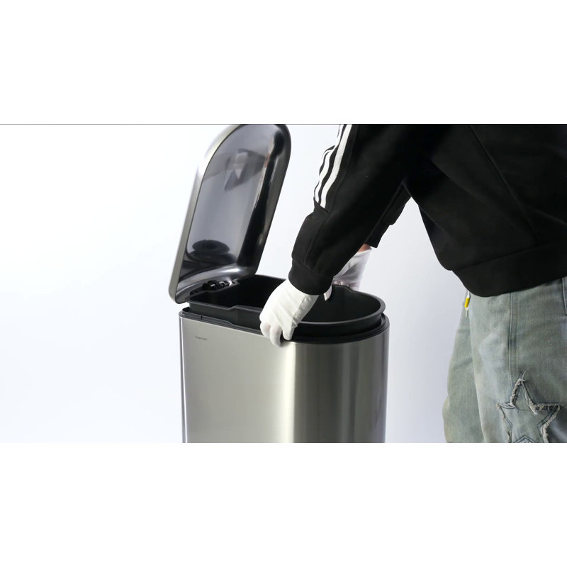 Tide Pool Blue Stainless Steel Step-Open Trash Can