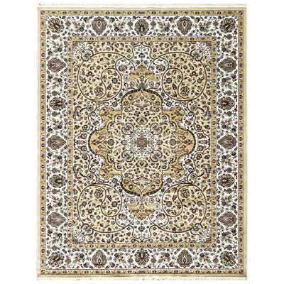 8'10''x11'10'' Wool Light Gold Traditional Rug