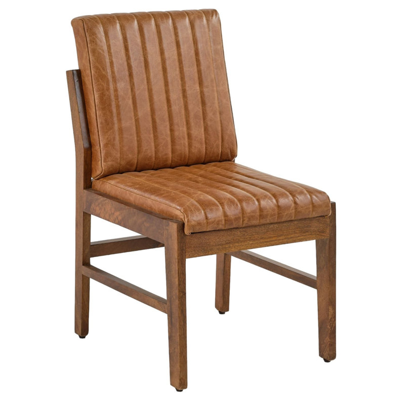Vance Leather Armless Dining Chair 2PC