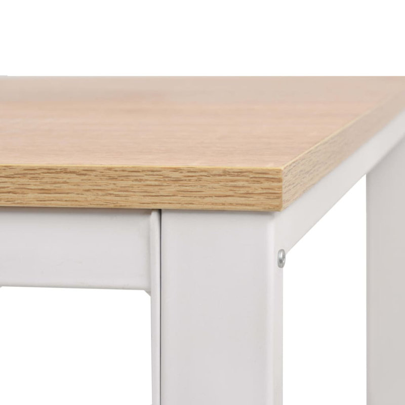 Staton Metal Base Writing Desk, Brown/White
