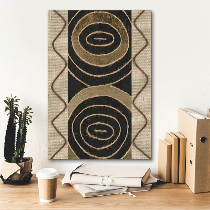  «Tribal Linkage 2» par Alonzo Saunders, art mural sur toile, 18 po x 26 po