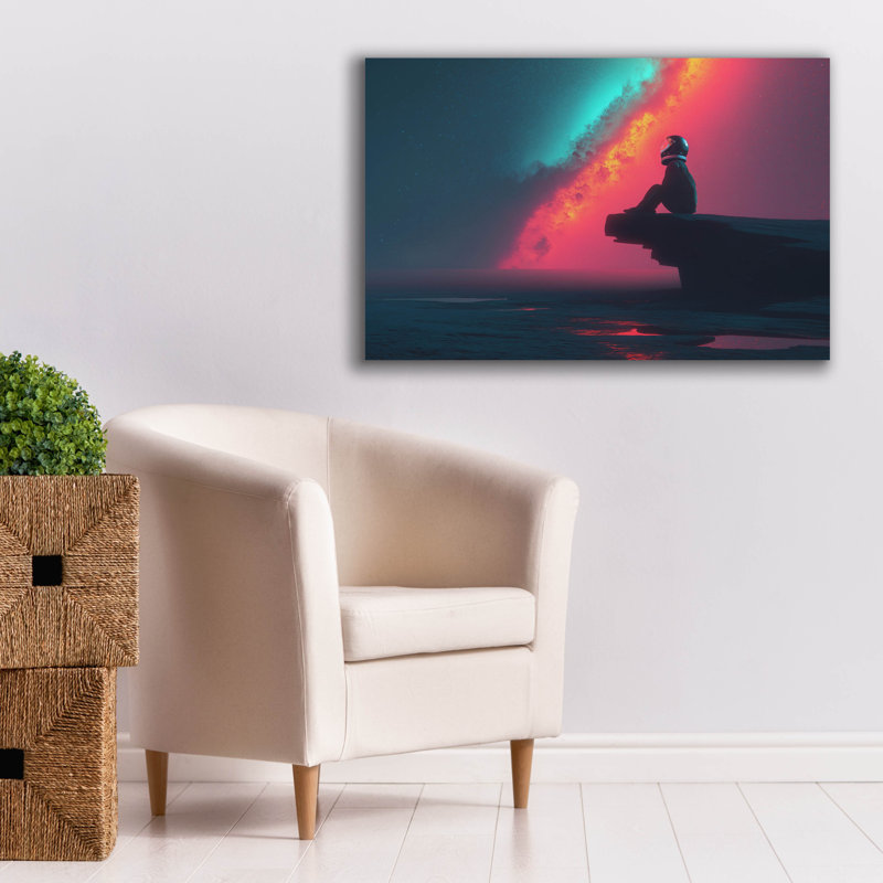 Toile épique Graffiti «Solitude Parmi les étoiles» par Ann Klee, 40 po x 26 po, H 26 po x l 40 po
