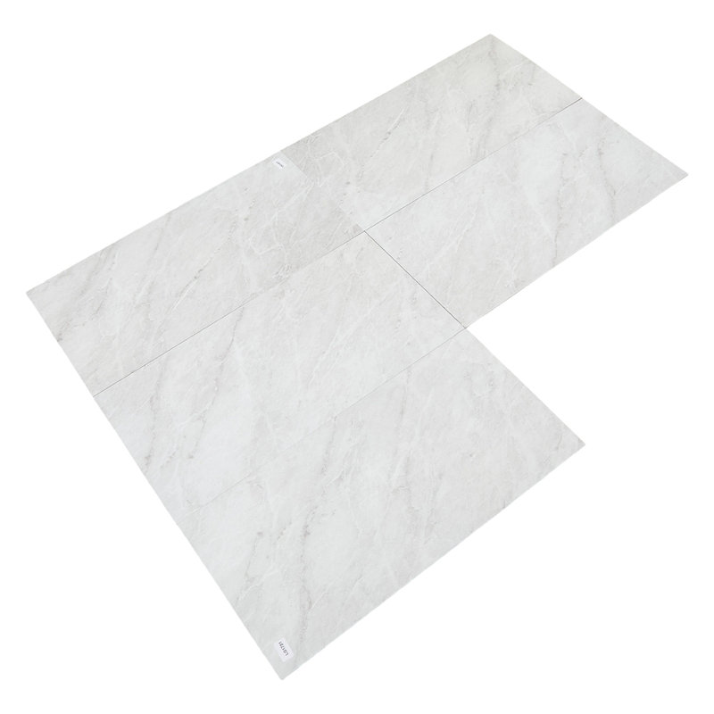 30 x 60cm Set of 28 Stone-effect Self-adhesive PVC Flooring, White