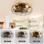 Ventilateur de plafond à fixation éclair 18,5 pouces avec lumière et télécommande, moteur à courant continu silencieux, 4 prises E26 pour chambre à coucher, salon, porche