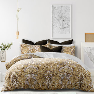 Ensemble de housse de couette en microfibre 3 pièces Marigolden Gold