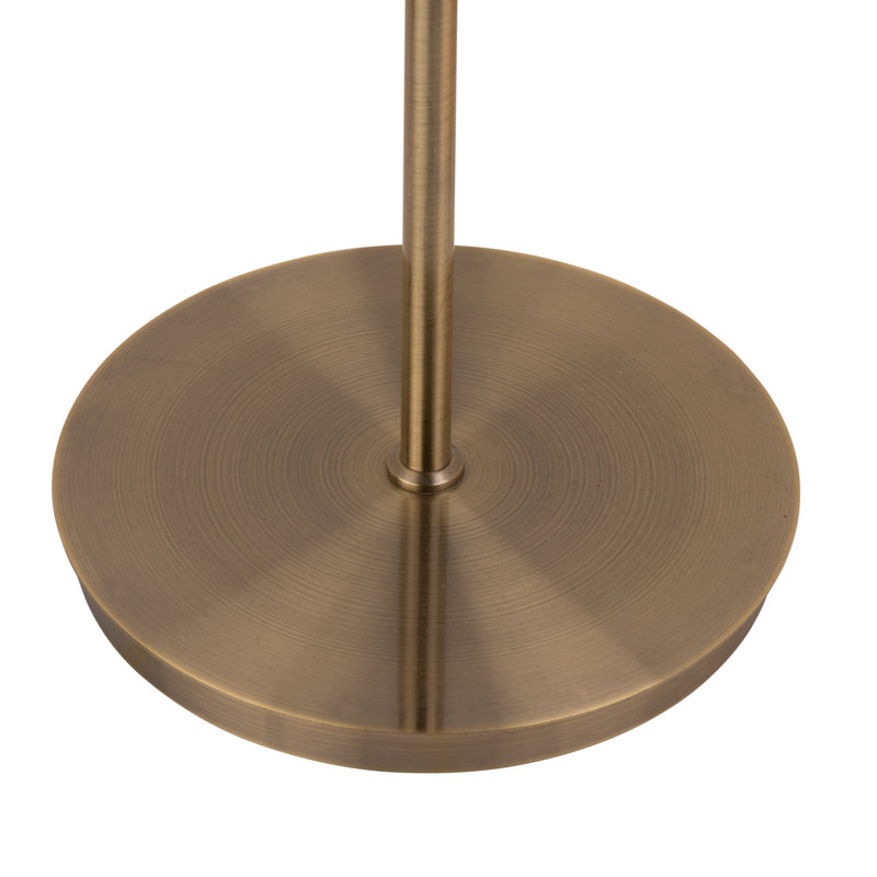 Cogswell 163cm Industrial Style Adjustable Reading Floor Lamp, Antique Brass