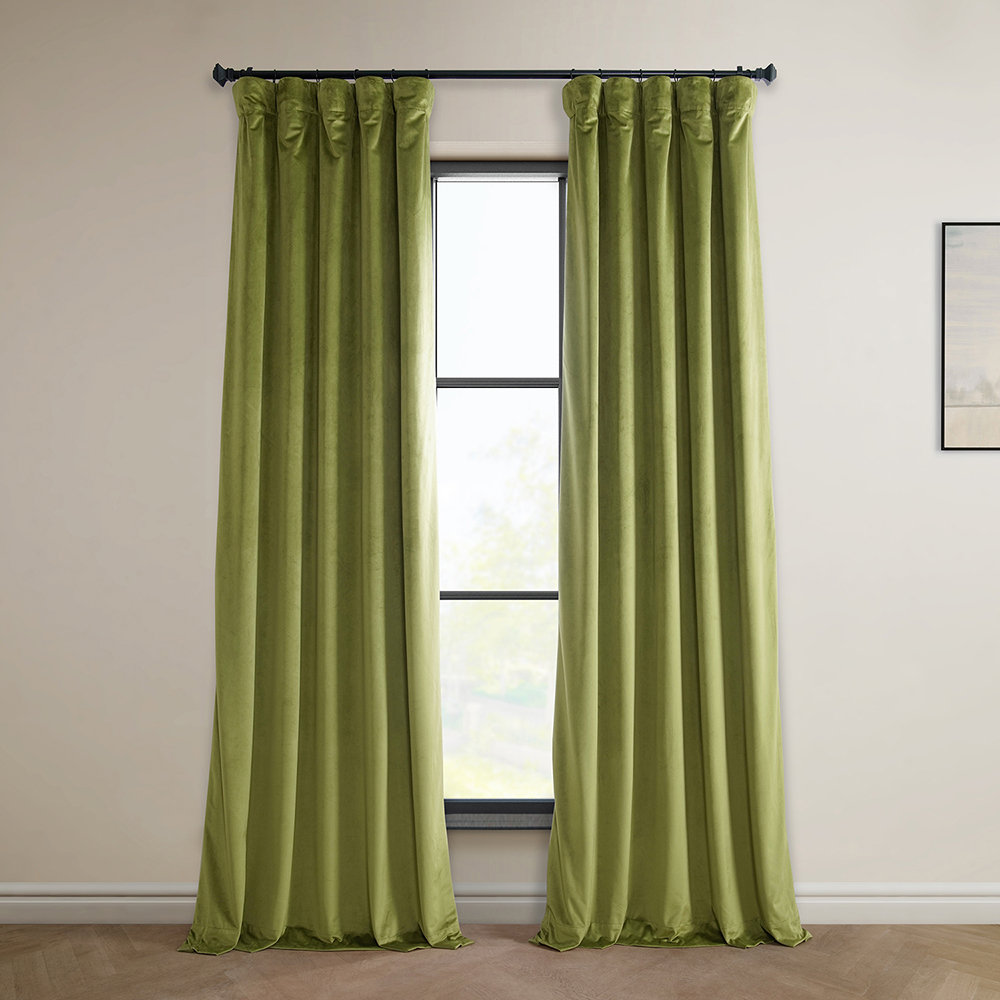 Matra Plush Velvet. Polyester Curtains for Bedroom - Room Darkening Curtains for Living Room Window Single Panel AllModern Curtain 