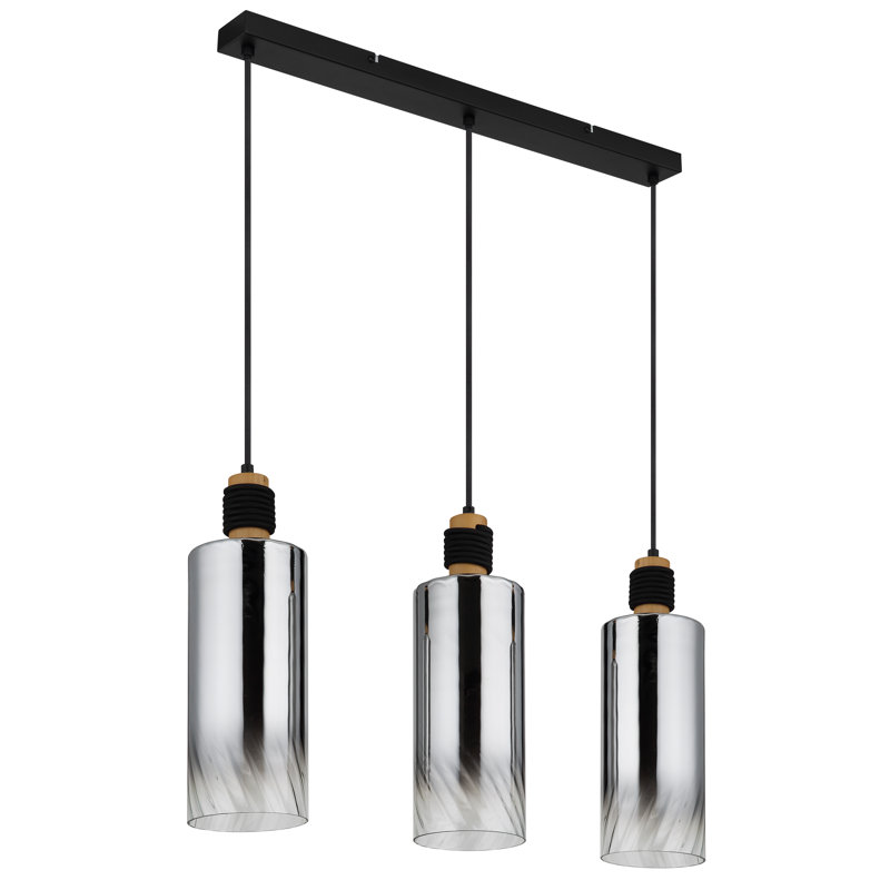 3 - Light Matte Black Geometric Pendant