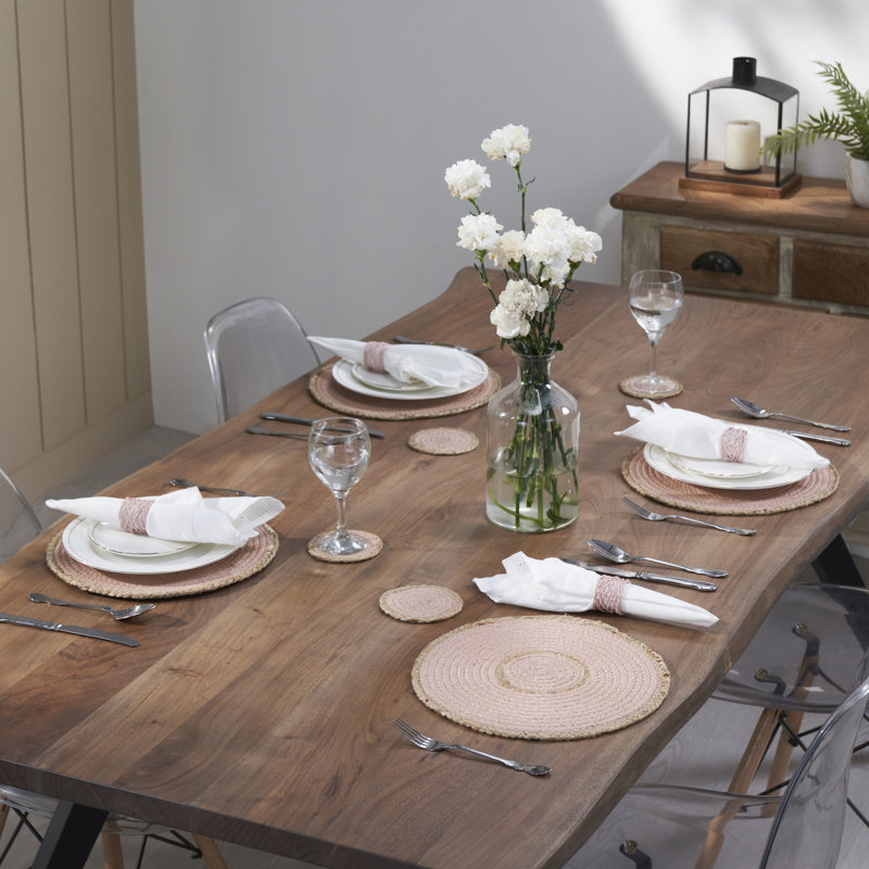 Bolding Embroidered Round, Blush