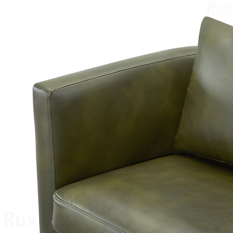Fauteuil d'appoint cylindrique à fonction rotative - vert recouvert de cuir synthétique pour patio extérieur, Vert
