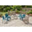 Outdoor Stackable Dining Chair With Armrest, All-weather Plastic Patio Chair, Pool Side Chair, Modern Slatted Design For Balcony, Garden, Backyard, Indoor & Outdoor Use (teal Blue)-785081814
