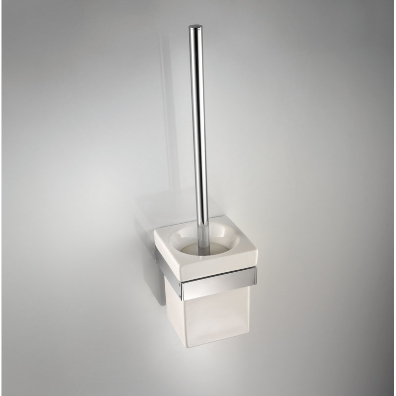 WS Bath Collections Skuara Plastic Toilet Brush And Holder