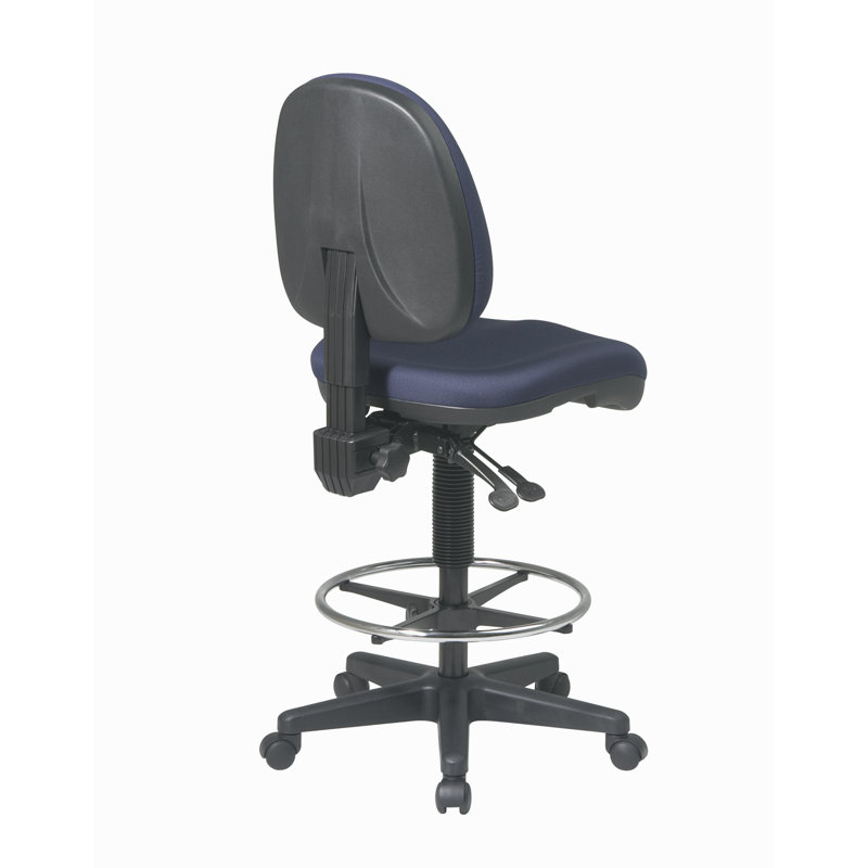 Work Smart Polyester Blend Drafting Chair, Icon - Navy