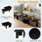 Modern Rectangle Coffee Table Set With Modular L-shape Design-1553082770