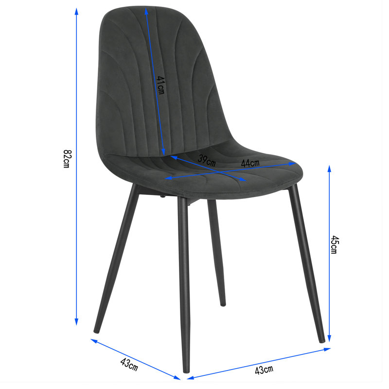 Side chair Set Betsey, Dark Grey
