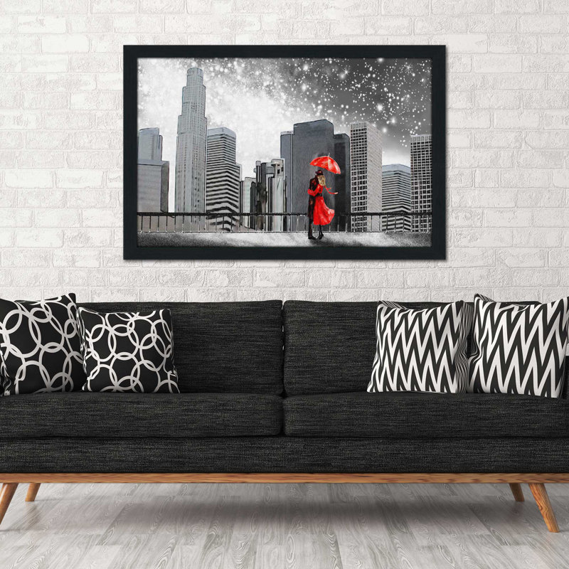 «Winter Romance», reproduction d'impression encadrée, H 21,5 po x l 27,5 po x P 0,75 po, Cadre espresso