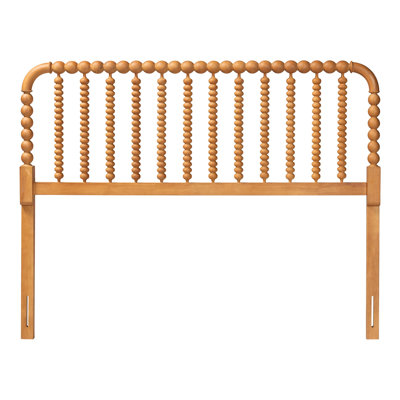 Baxton Studio Finley Turned Bobbin Headboard - Crafted Wood Panel with Decorative Spindle Design for Cottage Farmhouse Bedroom, Full, Oak Brown
