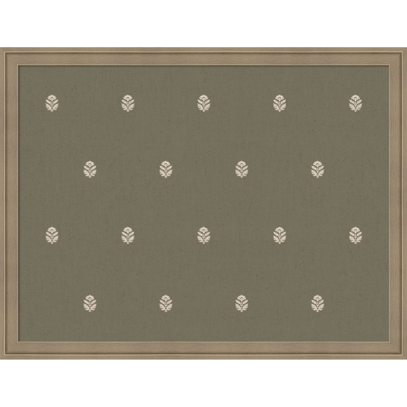 Tableau magnétique encadré en tissu avec tableau botanique imprimé en lin, H 20 po x l 26 po