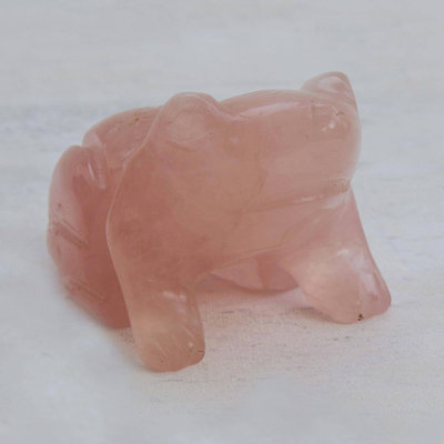 Gemstone Frog Quartz Brazil Figurine