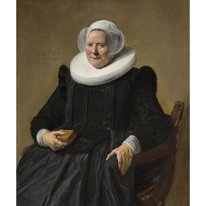 «Portrait of an Ellyly Lady» par Frans Hals - Art mural sur toile tendue avec châssis, H 40 po x l 28 po