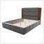 Structure de lit plateforme tapissier avec tête de lit en bois allongée, sans sommier moderne, Velet-272800477