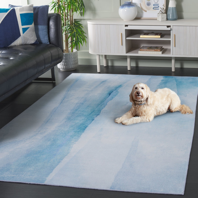 Tapis ivoire / bleu Doleman 807, Rectangle de 5 pi x 8 pi