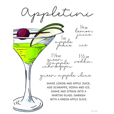 «Appletini Recipe», impression sur toile tendue