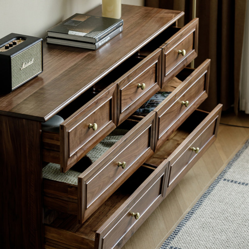 Commode de style rétro en noyer noir