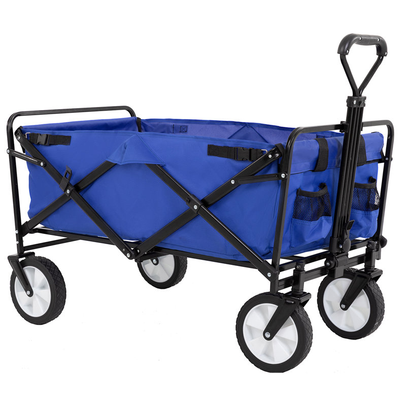 Wagon Garden Cart, Heavy Duty Utility Wagon for Gardening, Yard Work, Outdoor Landscaping and Hauling Supplies, Blue