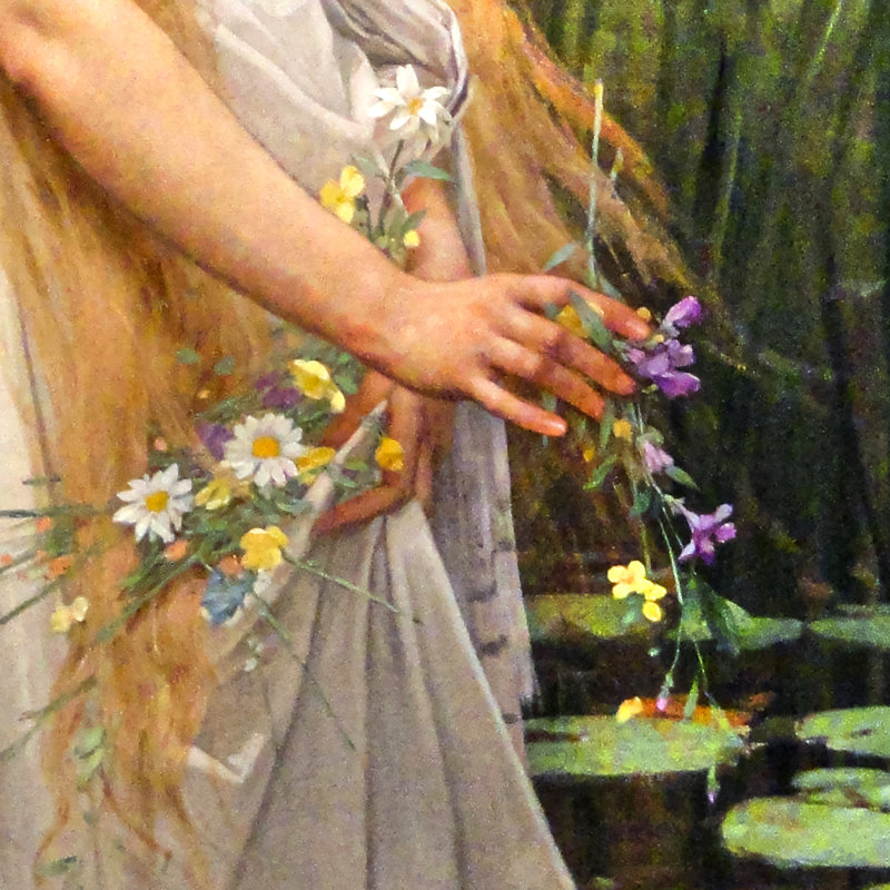 Ophelia, 1890 Framed Print on Canvas, 24.5" H x 17.5" W