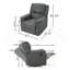 Fauteuil inclinable oscillant en tissu gris anthracite avec fauteuil inclinable manuel