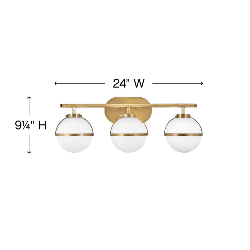 Adneta 3 - Light Dimmable Vanity Light, Heritage Brass