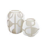 Art Decortif White Vase Set Of 2