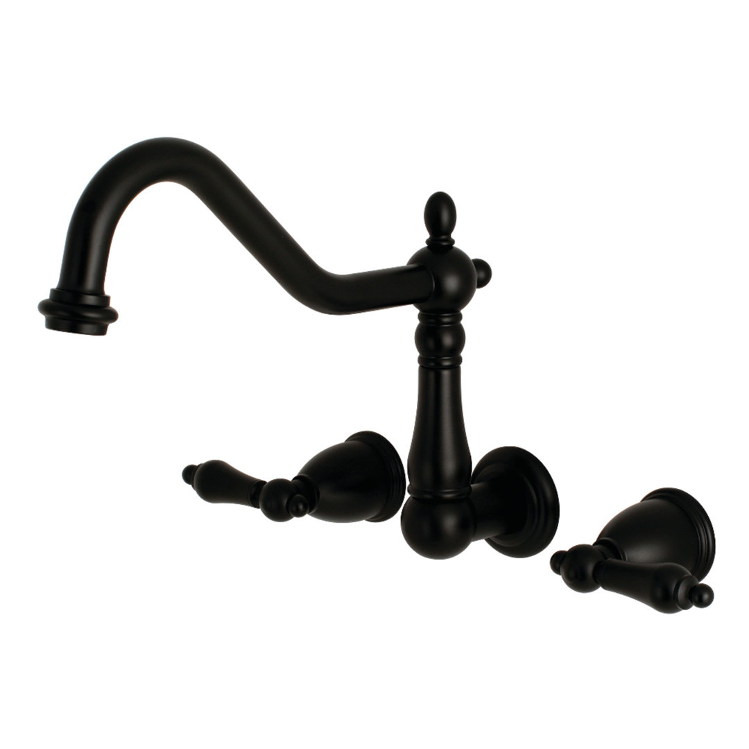 Kingston Brass Heritage Two-Handle 3-Hole Wall Mount Roman Tub Faucet Kingston Brass 