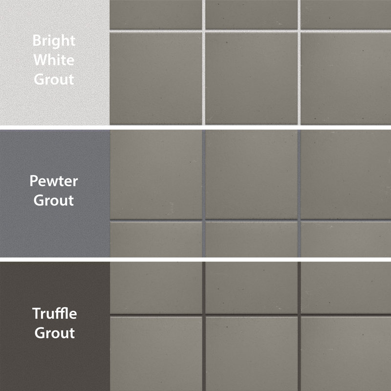 Quarry 6"x 6" Ceramic Floor and Wall Klinker Tile in Gray