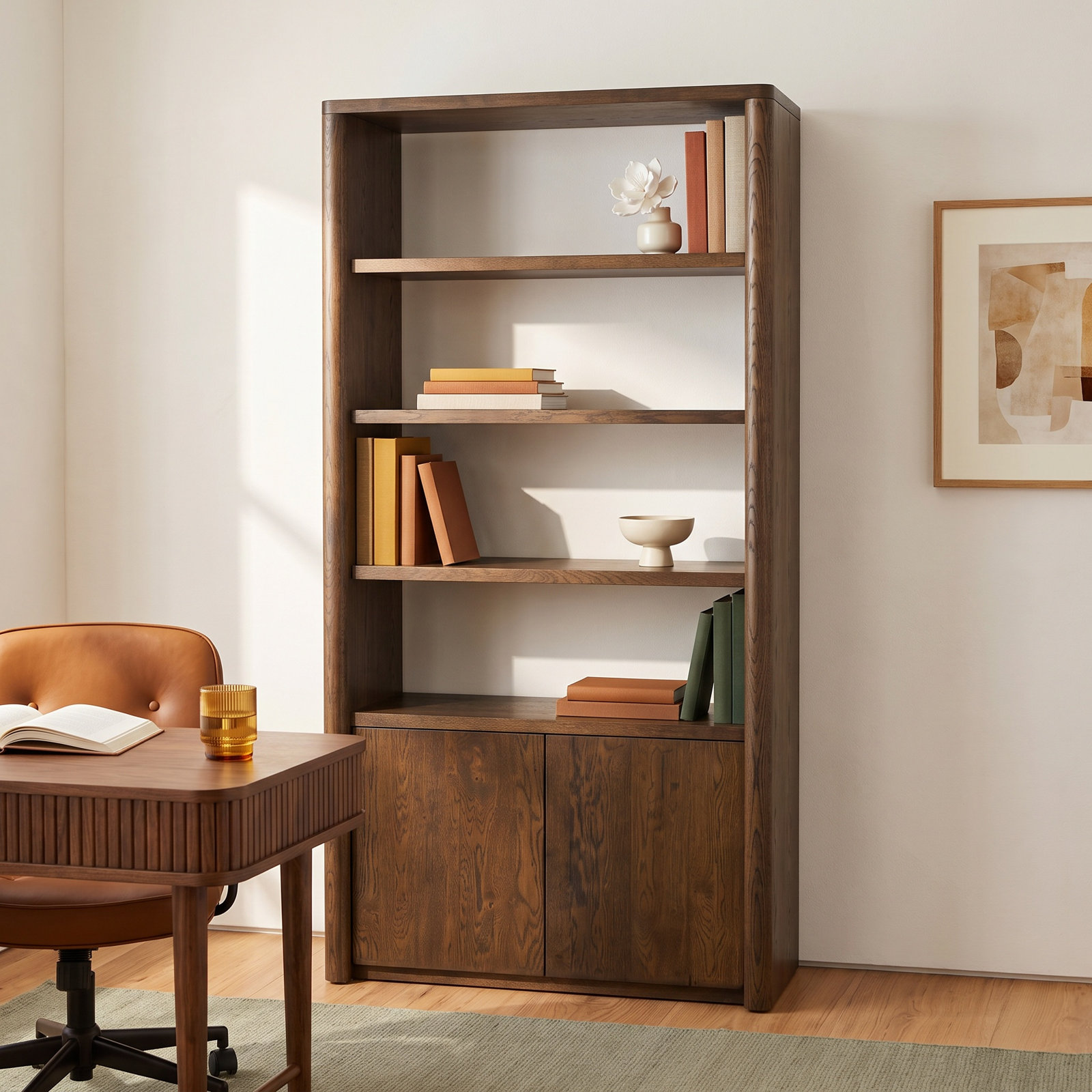 Jupiter 42" Oak Bookcase