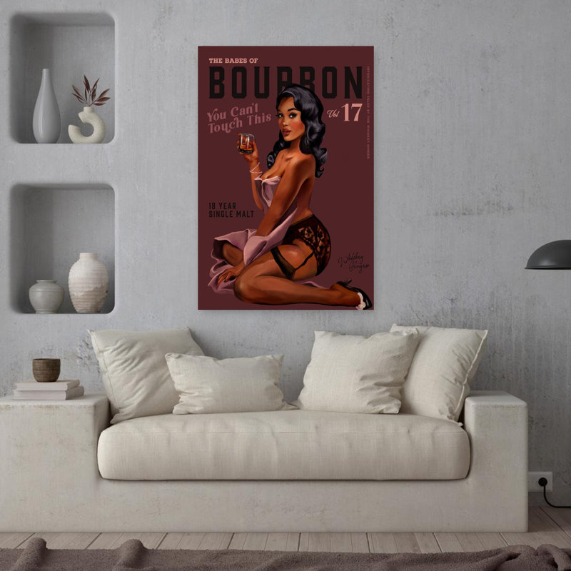 Art contemporain rétro, art rétro, H 36 po x l 24 po