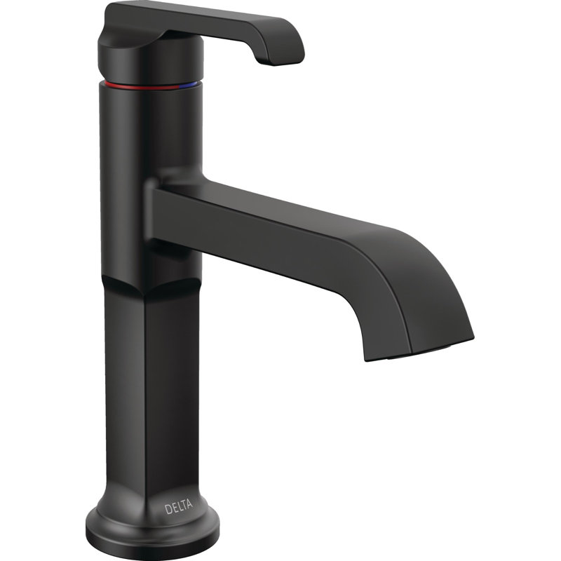 Tetra Single Hole Bathroom Faucet, Single Handle Bathroom Sink Faucet with Drain Assembly, Matte Black