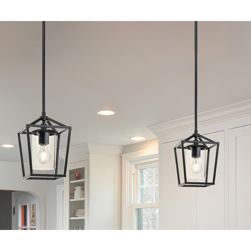 Mcgaw 1 - Light Matte Black Lantern Pendant
