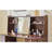 Elegant makeup vanity desk with 3 modes Adjustable Lighted Mirror,modern dressing table set with large shelves, drawer and canbinet,Walnut