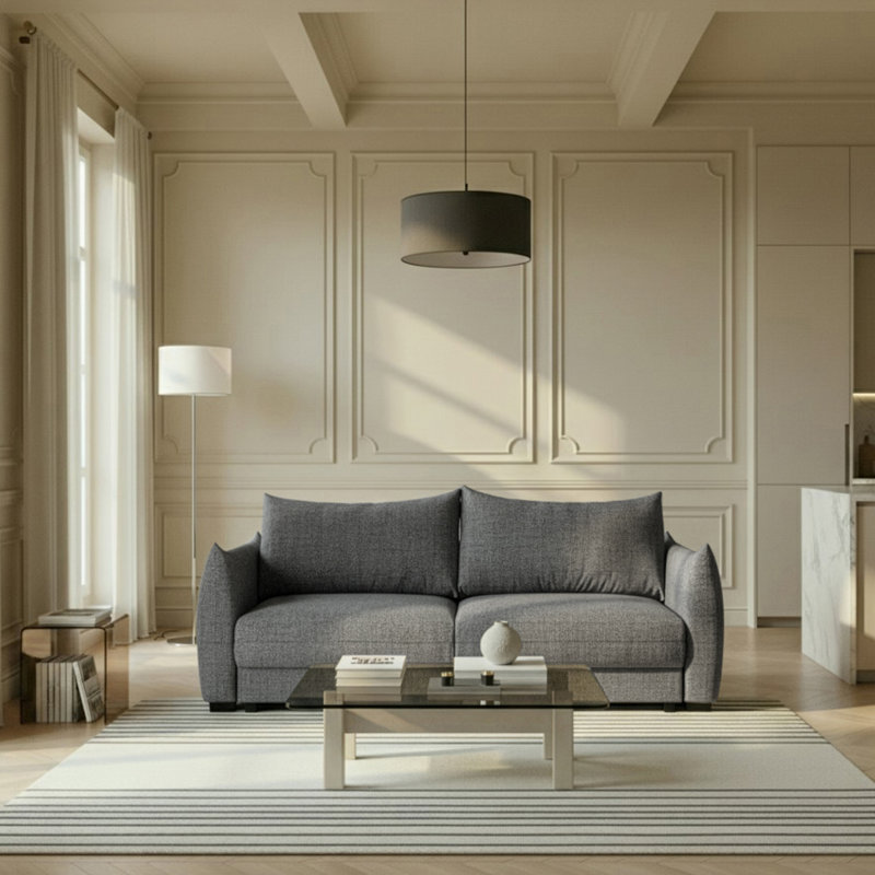 Bronte 3 Seater Fabric Sofa Bed, Grey