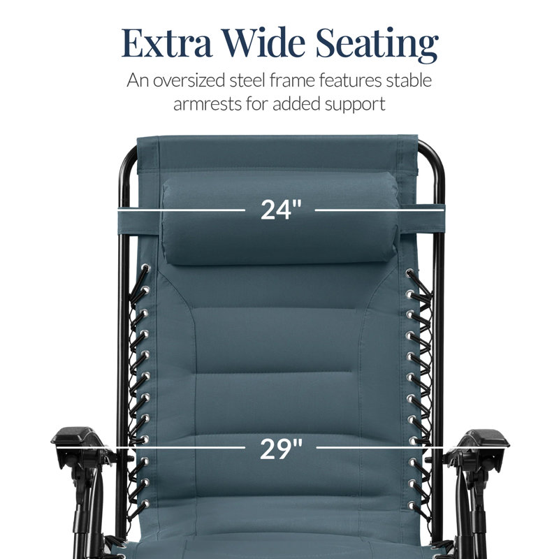 Oversized Padded Zero Gravity Chair, Slate Blue