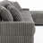5 - Piece Upholstered Light Gray Faux Rabbit Fur Flannel Modular Sectional Sofa with Throw Pillows & Removable Ottomans-190078769